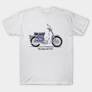 Drawing of Retro Motorcycle Honda Cub C90 T-Shirt